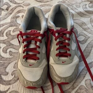 Nike White and Red Athletic Shoes